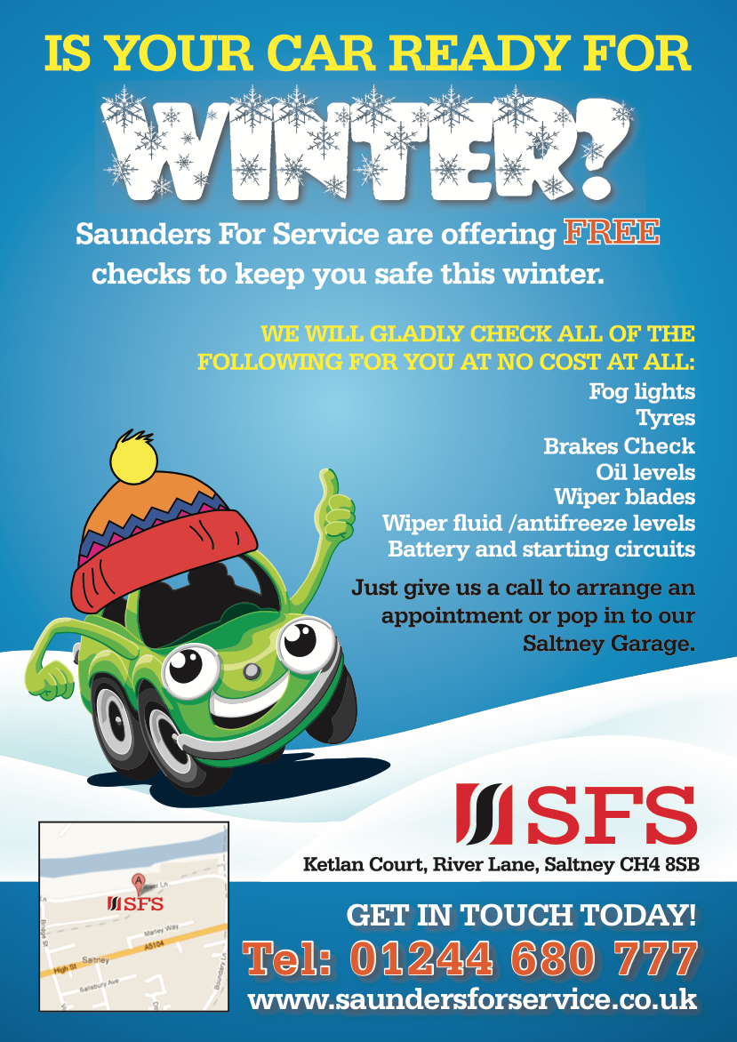 Get your Car Ready for Winter 2019! FREE checks available at our Saltney Garage